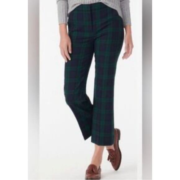 J. Crew Hayden Pants Wool Blend Plaid Cropped Size 8 Academia Preppy Tartan - Picture 1 of 7